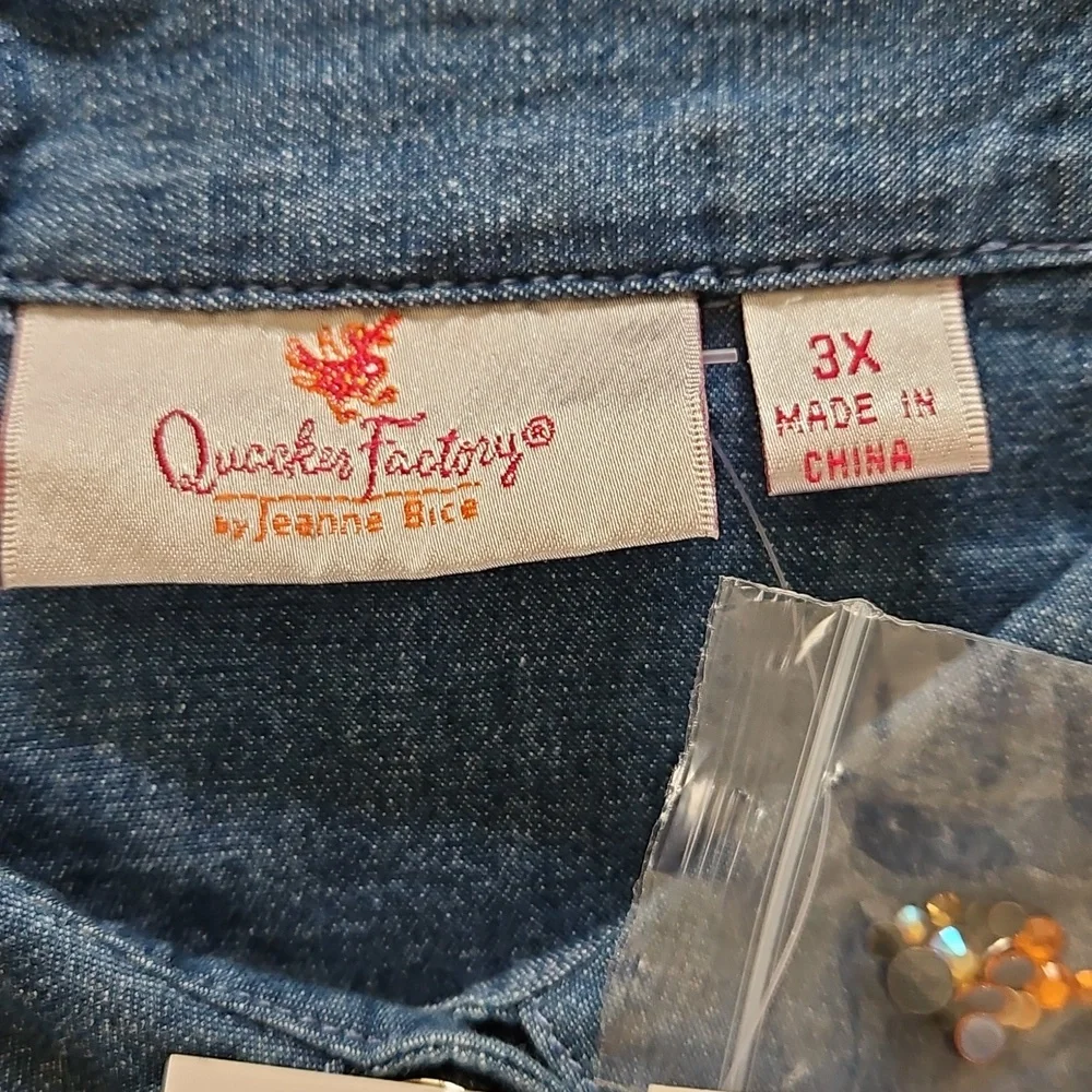 NWT Quacker Factory Fall Sparkiling Pumpkin Top, Tunic Size 3X - Picture 5 of 13